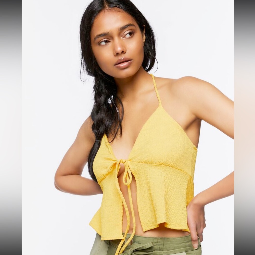 Split-Hem Halter Crop Top 🌙